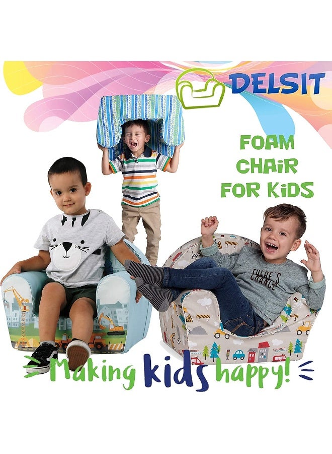 Delsit Children's Chair - Little Tiger Design, Soft Foam Baby Seat for Kids - Image 2