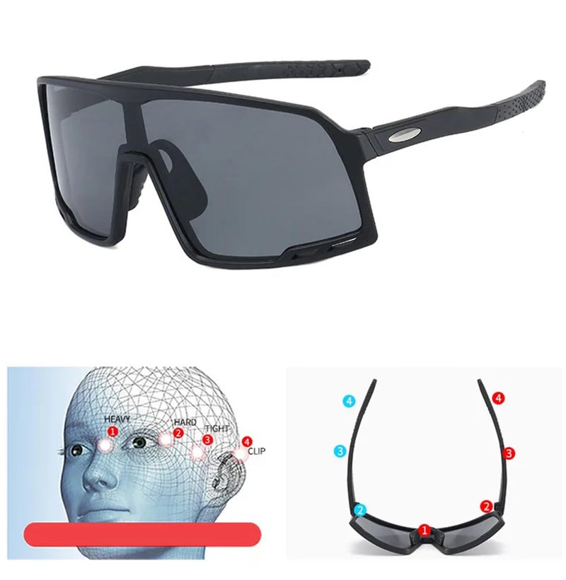 AUGEN By Visions India Sports Mirrored Wraparound Sunglasses for Cycling Cricket Riding Trekking Full Coverage UV 400 Protection Abstract Unisex Sunglass Large (C2, 155) - Image 4