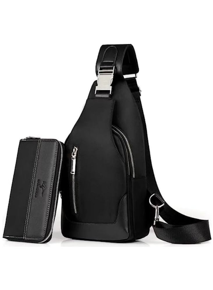 Men's Messenger bag shoulder Oxford Cloth Chest Bags Crossbody Casual Bags Man USB Charging Multifunction And Handbag  - Image 1