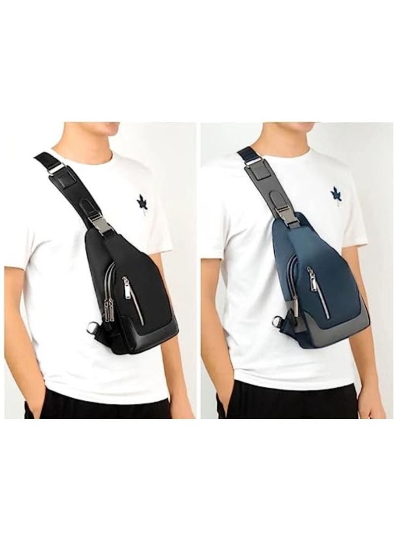 Men's Messenger bag shoulder Oxford Cloth Chest Bags Crossbody Casual Bags Man USB Charging Multifunction And Handbag  - Image 3