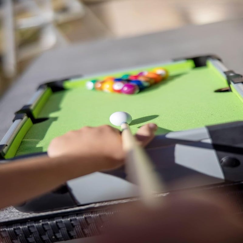 Playwell Innov8 Mini Pool Table Set, Rectangular, Pockets, Durable Material, Triangle Ball Rack, Indoor Gaming - Image 5