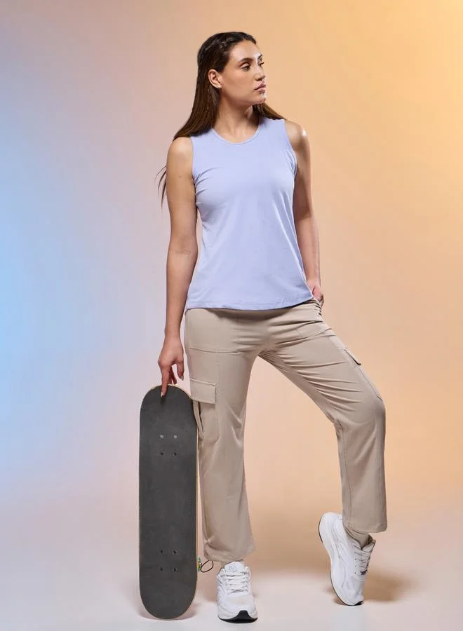 Technosport Technosport Women Solid Slim Fit Round Neck Tank