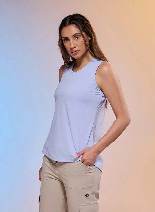 Technosport  Technosport Women Solid Slim Fit Round Neck Tank for Women | Best Price UAE