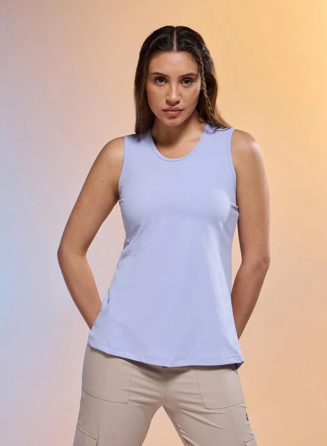 Technosport  Technosport Women Solid Slim Fit Round Neck Tank for Women | Best Price UAE