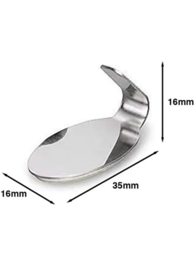 سبيس شوب طقم خطاطيف لاصقة من الفولاذ شديد التحمل 6 قطع مقاومة للصدأ للاستخدام على الحائط في الحمام والمطبخ والمكتب تتحمل حمولة تصل إلى 0.5 كجم تصميم بيضاوي ذاتي اللصق بدون حفر حجم صغير - Image 3