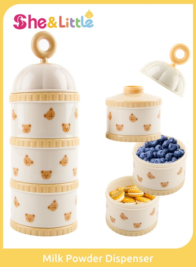 She&Little Milk Powder Container, Baby Milk Powder Container, Formula Dispenser, Portable Milk Powder Dispenser, 3-Layer Independent Sealing & Precise Measuring Spout, Stackable Design for Easy Feeding On-the-Go, Perfect for Travel, Night Feeding & Outdoor Activities - Image 1