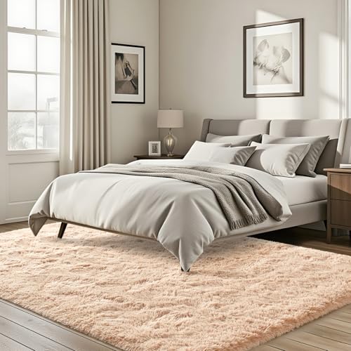 ISEAU Fluffy Rug Carpets Soft Shaggy Area Rugs Indoor Floor Mats for Kids Room Fuzzy Carpet Comfy Cute Nursery Mat Bedside Rug for Boys Girls Bedroom Living Room Home Decor, 4ft x 6ft,Camel - Image 3