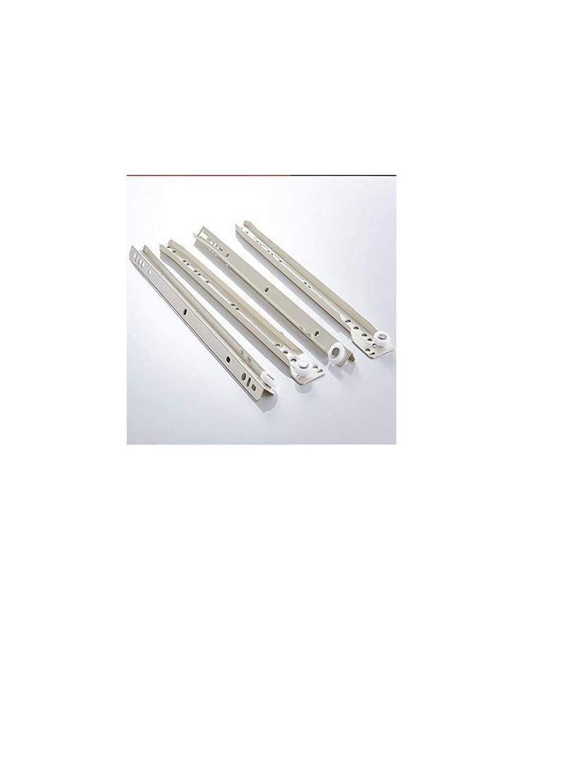 Cabinet Rails Drawer Track Slides For Computer Table Clothing Cabinets With Wheels White Color (14 inch)  - Image 1