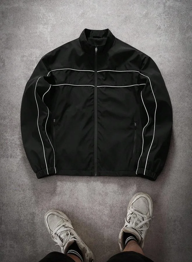 Take Two Black Zip-Up Track Jacket