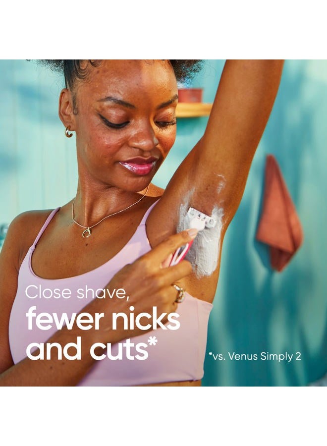 Gillette Simply3 Disposable Razors for Women, 8 Count, Designed for a Close and Comfortable Shave - Image 3