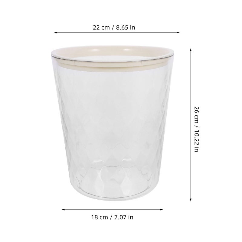 Small Round Plastic Wastepaper Basket Lightweight Garbage Can For Bathroom Bedroom Living Room - Image 3