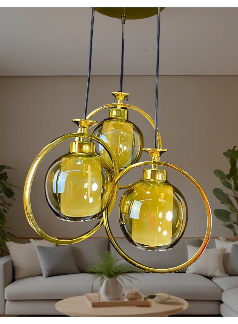High quality modern triple metal 3 bulb ceiling pendant