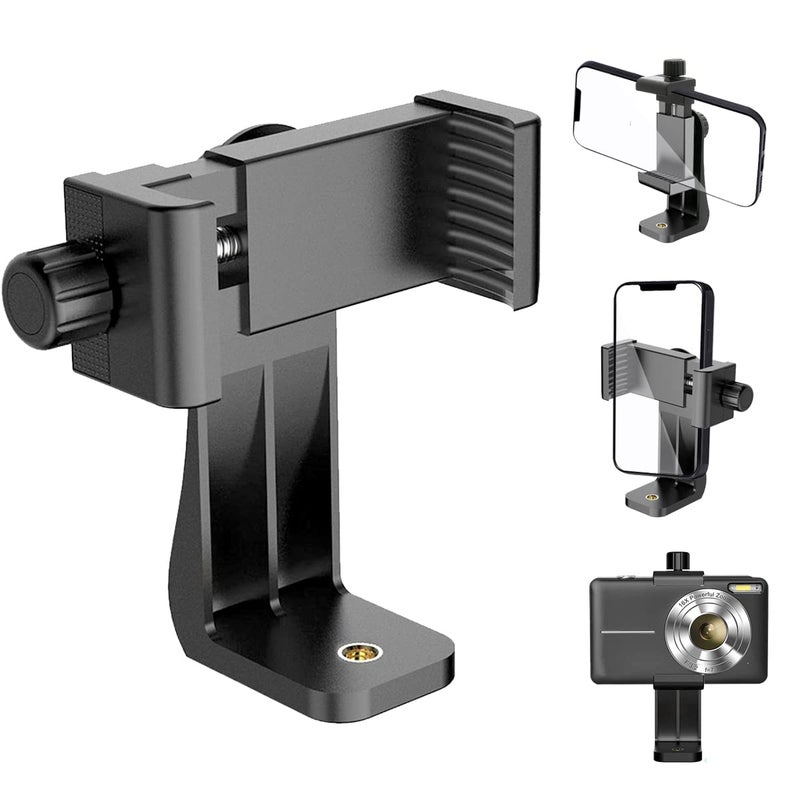 Tripod Phone Mount Holder, Smartphone Tripod Cell Phone Holder Mount Adapter Clip, Digtal Camera Bracket Selfie Lens Monopod Adjustable Ring Light for Camcorder,Compatible for Most Cellphones