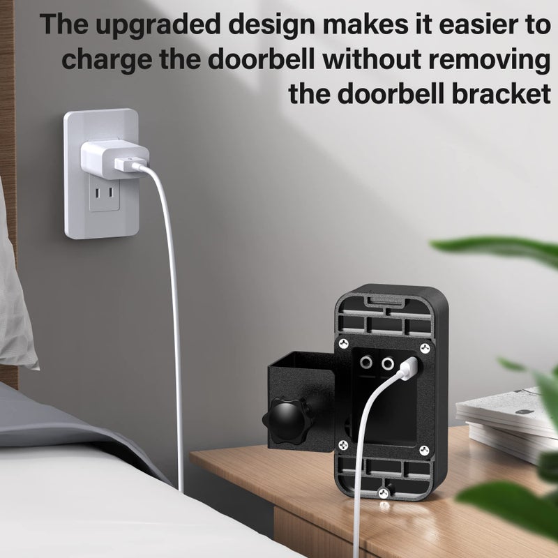KTCEFE Upgrade Anti-Theft Video Doorbell Mount, Not Block Doorbell Motion Sensor, No-Drill Mounting Bracket for Apartment Renters Home Office Room, Not for Security Door (Doorbell Not Included) - Image 4