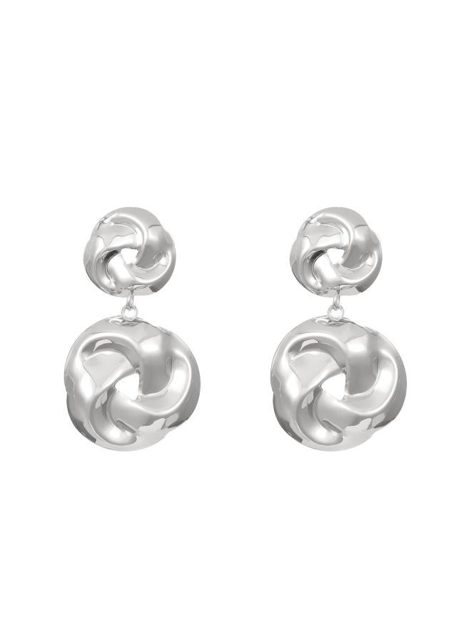 European And American Fashion Exaggerated Creative All-match Distorted Distorted Alloy Earrings Women's Geometric Retro Hong Kong Style Earrings Earrings