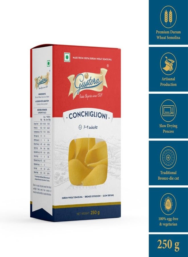 Gustora Durum Wheat Semolina Conchiglioni Pasta, 250g I Vegetarian Pasta I Rich in Fibre & Protein - 250GM - Image 2