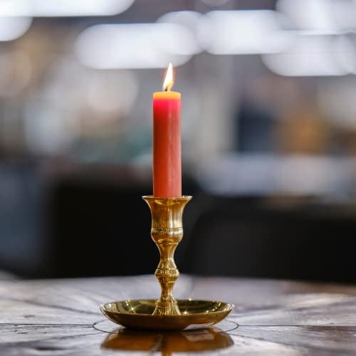 Bluecorn Beeswax Bluecorn 100% Pure Beeswax Taper Candles | Natural Beeswax, Moss Green Unscented Tapered | Soy, Paraffin & Fragrance Free | 12 Inch, Pair - Two Forest Green Candlesticks - Image 5