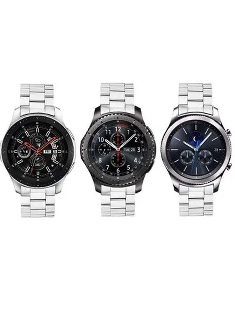 ماركة غير محددة Metal Stainless Steel Strap Band for Samsung Galaxy Watch 46mm / Huawei GT2 / Gear S3 Frontier and Classic / Honor Magic 2 / Fossil - 22mm - 22mm Silver  - Image 3