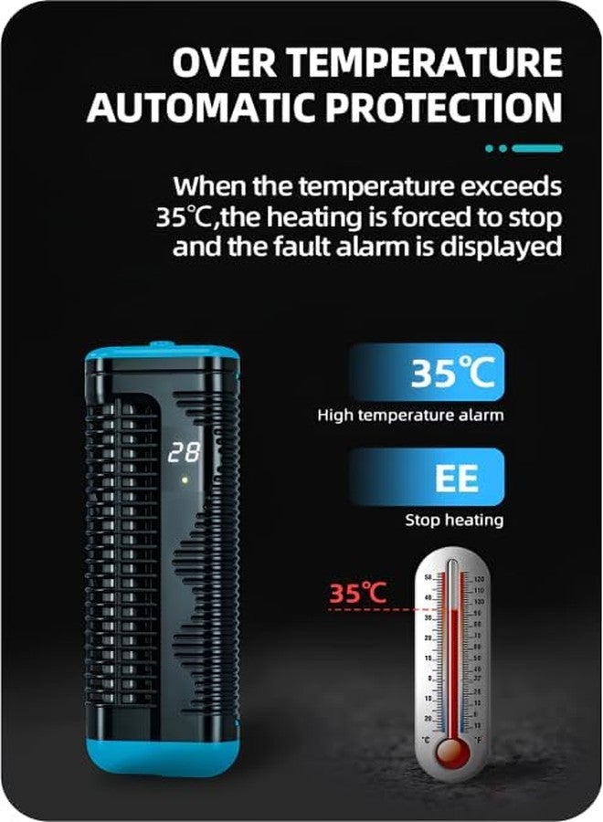 الطبيعة المائية سخان Aquanature Luxe مع شاشة عرض رقمية، سخان غاطس لأحواض السمك مع غطاء حماية لأحواض المياه العذبة والمالحة (200 واط (مناسب لأحواض سعة 100-200 لتر)) - Image 4