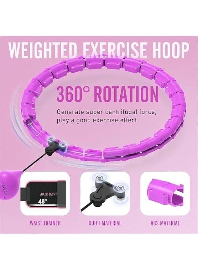 TRASSLE Smart Weighted Pilates Hoop,with Detachable Links & Waist Trainer,Adjustable Fitness Equipment for Women, Ideal for Home Workouts  - Image 2