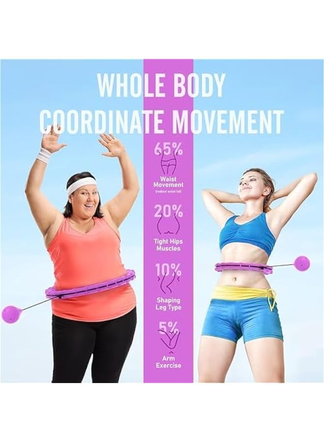 TRASSLE Smart Weighted Pilates Hoop,with Detachable Links & Waist Trainer,Adjustable Fitness Equipment for Women, Ideal for Home Workouts  - Image 3