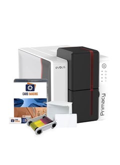 Evolis Primacy 2 Single Sided ID Card Printer & Supplies Bundle Badge Machine (PM2-0001-A)