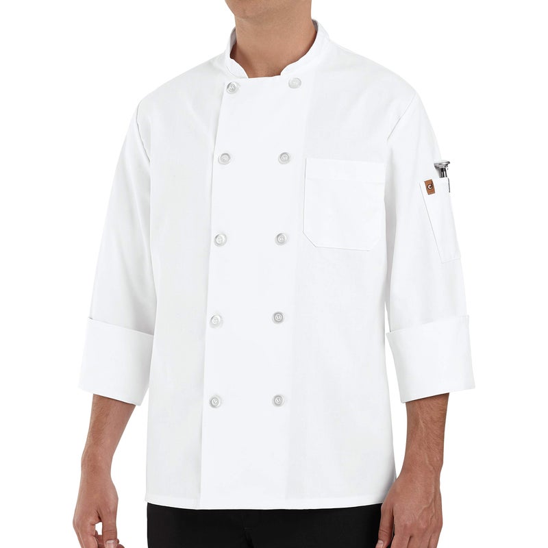 Chef Designs Red Kap Ten Pearl Button Chef CoatWhite 2XL - Image 3