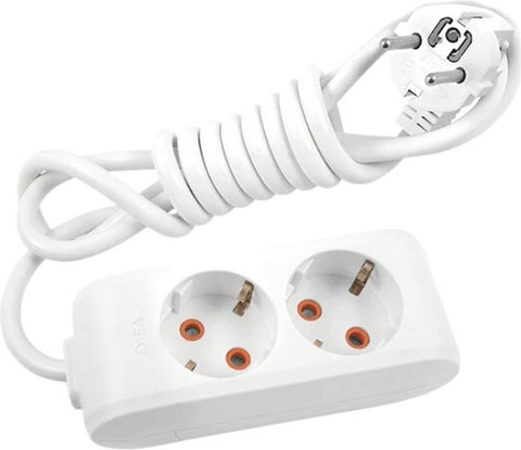 Multi Let (2 Pieces) Double Socket Grounded Child Protected Cable 1 (One) Meter (8 Pieces)