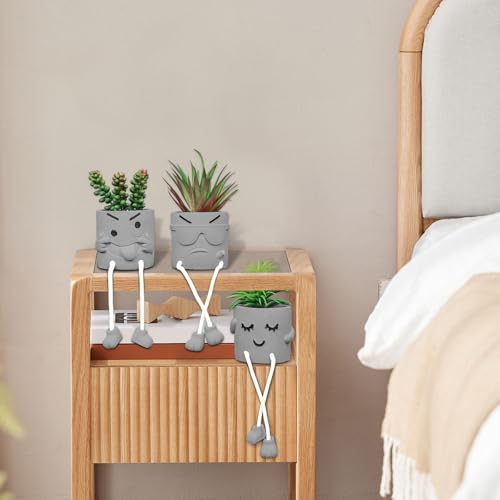 Zerzsy Artificial Succulent Set, Succulents Plants Artificial, Fake Mini Plants in Pots, Faux Plants Kitchen Shelf Desk Decor, Small Bathroom Decor for Shelves (3 PCS Set/B) - Image 5