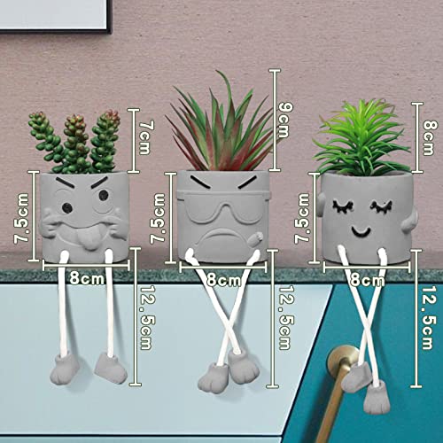 Zerzsy Artificial Succulent Set, Succulents Plants Artificial, Fake Mini Plants in Pots, Faux Plants Kitchen Shelf Desk Decor, Small Bathroom Decor for Shelves (3 PCS Set/B) - Image 4