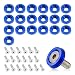 smilfuy 20PCS Aluminum Bumper Fender Washer Stainless Steel Bolts Engine Bay Dress Up Fastener Kit M6 JDM Fender Washer Car Body Decoration Kit for Headlights Trunk License Plate Frame Blue - Image 2