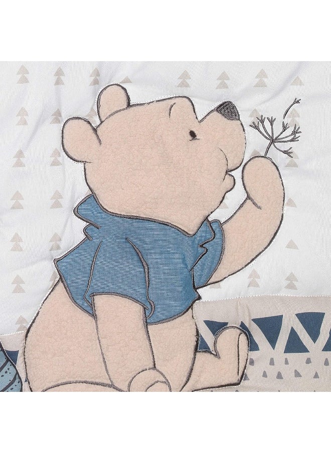 Lambs & Ivy - Lambs & Ivy Forever Pooh 3Piece Baby Crib Bedding Set, Blue - Image 1