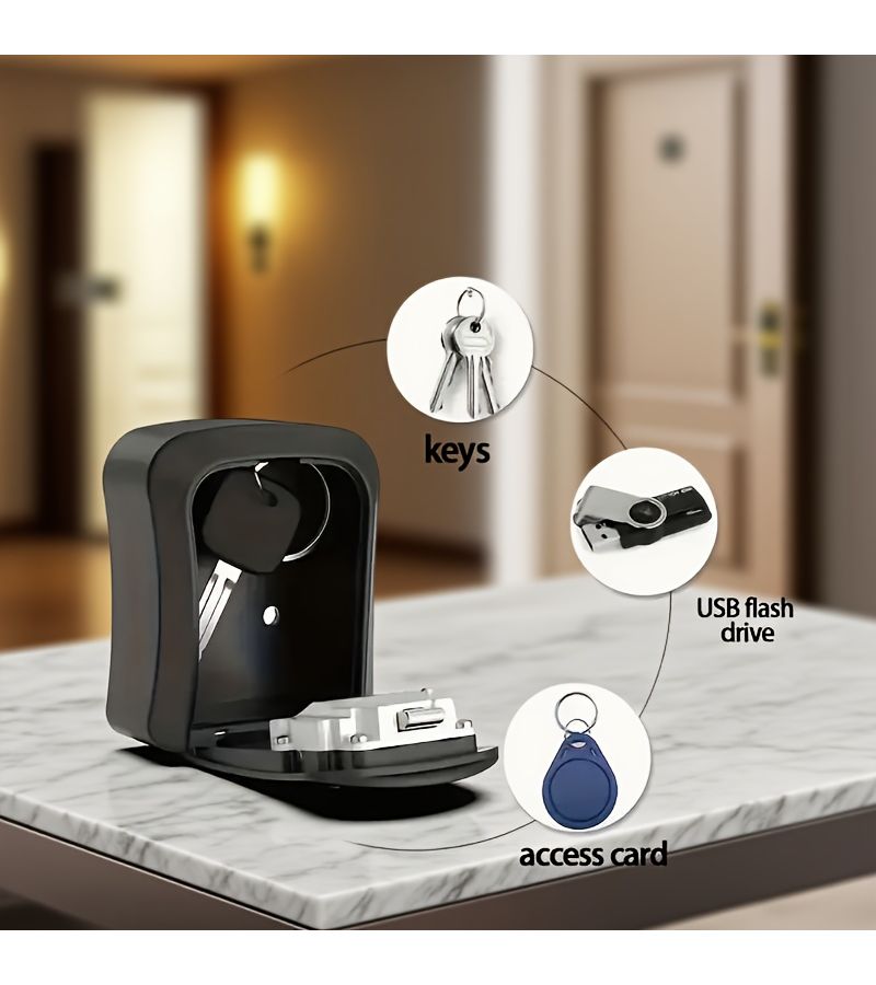 Wall Mounted Key Lock Box Combination Security Lock Holds Multiple Keys Reliable Durable Construction Suitable for Home Commercial Use Easy Access 2 Red - Image 1