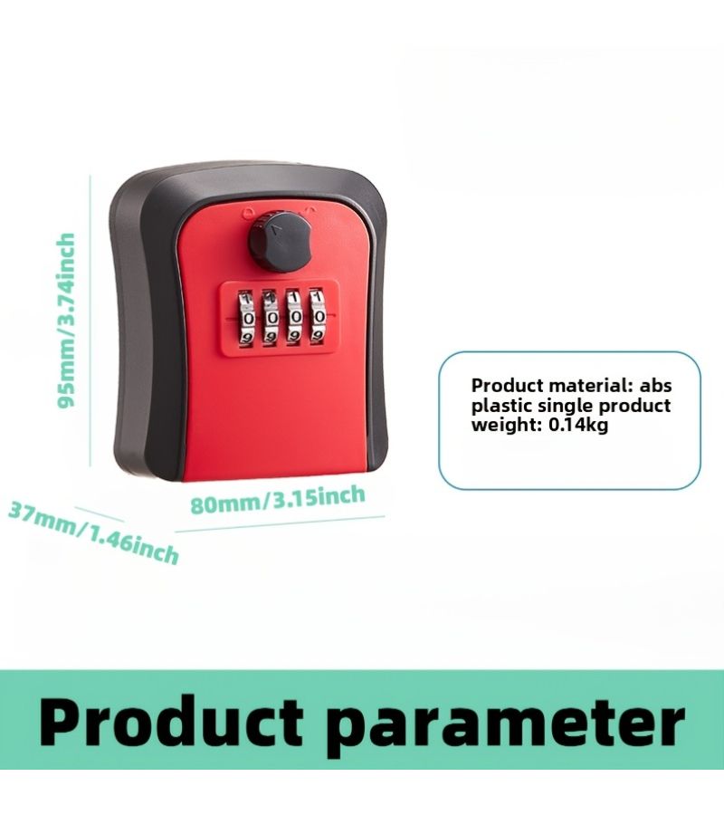 Wall Mounted Key Lock Box Combination Security Lock Holds Multiple Keys Reliable Durable Construction Suitable for Home Commercial Use Easy Access 2 Red - Image 3