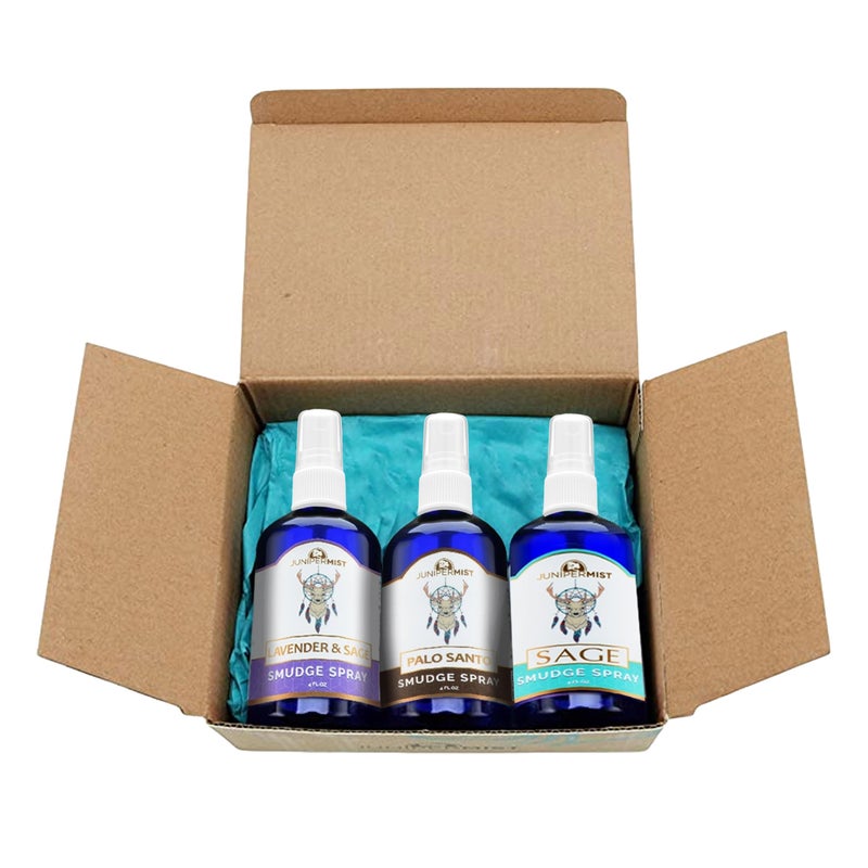 JUNIPERMIST Smudge Spray Gift Set (3x4 Fl Oz) for Cleansing Energy - Sage, Lavender & Palo Santo Smudge Spray - Alternative to Sage Smudge Sticks - Sustainably Made in USA with Pure Essential Oils - Image 2