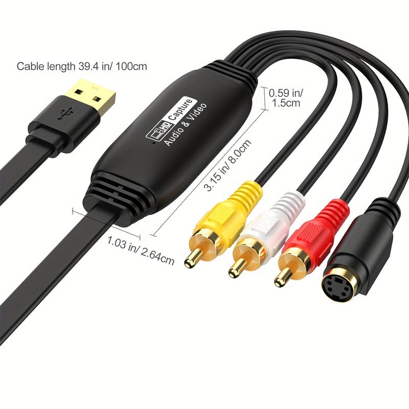 بطاقة التقاط فيديو USB 2.0 RCA محول VHS إلى رقمي لأنظمة ويندوز وماك - Image 2