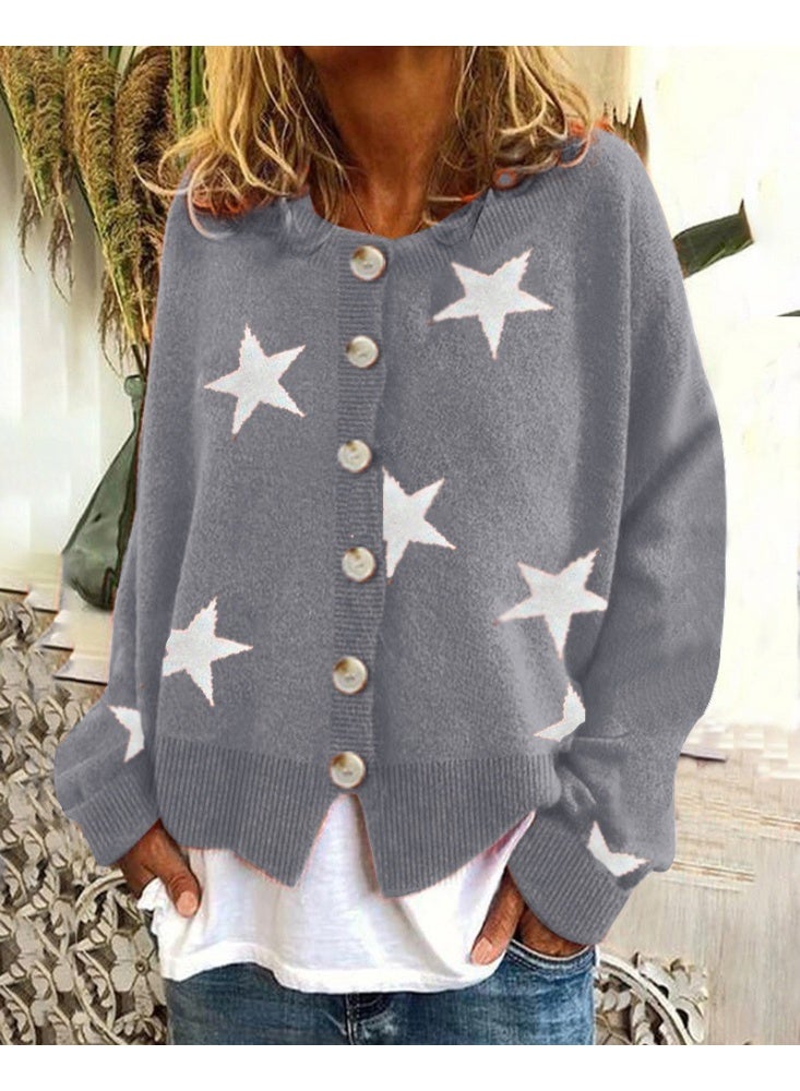 NIBEMINENT Spring Knitted Women Sweater Print  Long Sleeve Keep Warm Loose Sweaters Female Summer Casual Trendy Ladies Clothes - Image 1