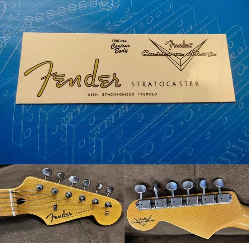 Suitable for Fender Custom Shop Electric Guitar Head Logo Water Transfer Printing Sticker (ST 58/2) - Image 1