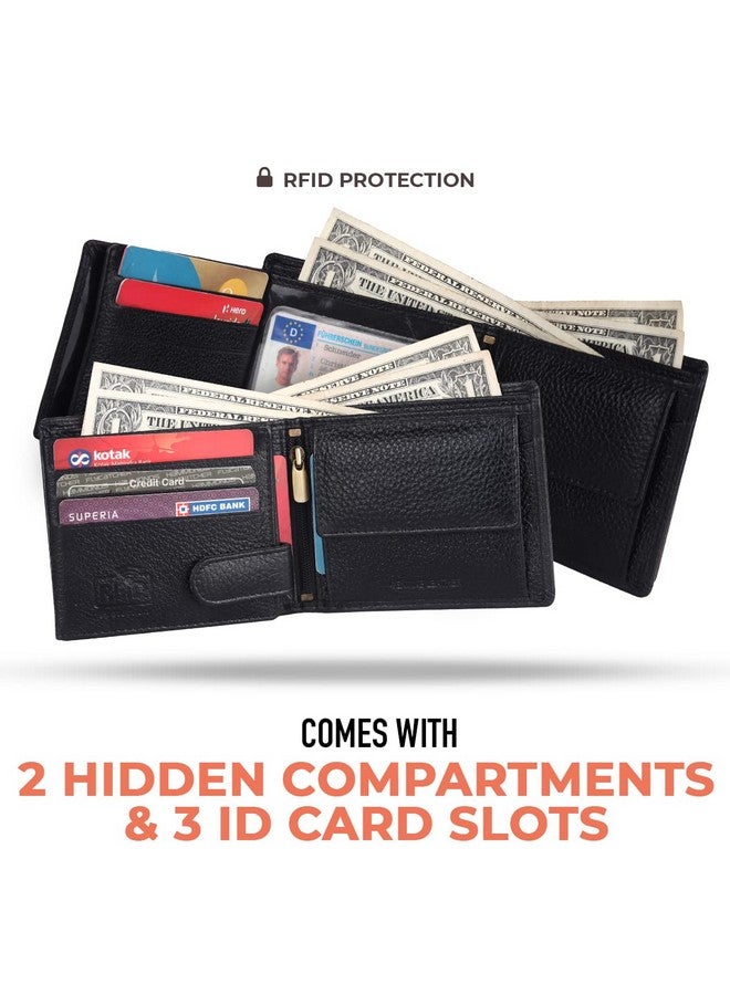  هاموندز فلاي كاتشر محفظة HAMMONDS FLYCATCHER المصنوعة من الجلد الأصلي للرجال، محفظة جلدية محمية بتقنية RFID للرجال، محفظة نقود للرجال، محفظة ثنائية الطي، 6 فتحات للبطاقات، 3 فتحات للهوية، جيب للعملات المعدنية، جيوب مخفية - أسود - Image 3