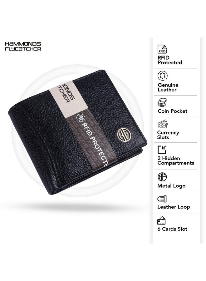  هاموندز فلاي كاتشر محفظة HAMMONDS FLYCATCHER المصنوعة من الجلد الأصلي للرجال، محفظة جلدية محمية بتقنية RFID للرجال، محفظة نقود للرجال، محفظة ثنائية الطي، 6 فتحات للبطاقات، 3 فتحات للهوية، جيب للعملات المعدنية، جيوب مخفية - أسود - Image 4