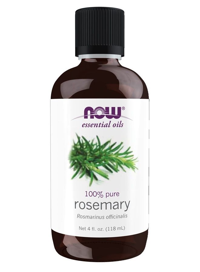 now Essential Oils, Rosemary Oil, Purifying Aromatherapy Scent, Steam Distilled, 100% Pure, Vegan, Child Resistant Cap, 4-Ounce  - Image 1