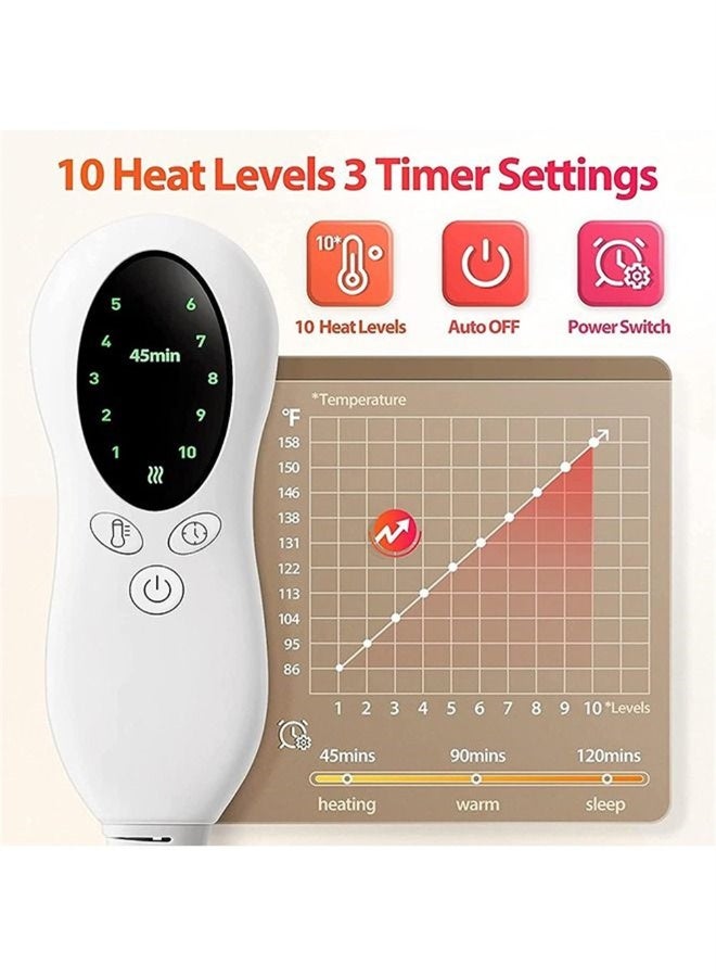 Electric Heating Pad With 10 Heat Setting 3 Timer Options Auto Shut Off And Washable - Image 3