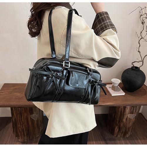Geelyda Retro Y2K Shoulder Tote Bag for Women - Faux Leather Top Handle Purse, Stylish Underarm Handbag for Everyday Use, Shopping, Work, Travel - Image 4