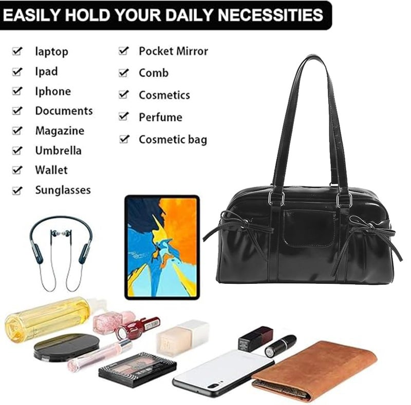 Geelyda Retro Y2K Shoulder Tote Bag for Women - Faux Leather Top Handle Purse, Stylish Underarm Handbag for Everyday Use, Shopping, Work, Travel - Image 3
