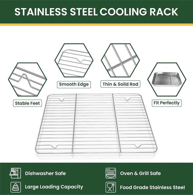 Fire More 10 Inch Baking Sheet with Cooling Rack Set Stainless Steel Nonstick Dishwasher Safe - Image 4