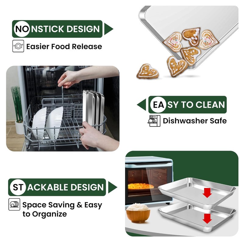 Fire More 10 Inch Baking Sheet with Cooling Rack Set Stainless Steel Nonstick Dishwasher Safe - Image 5
