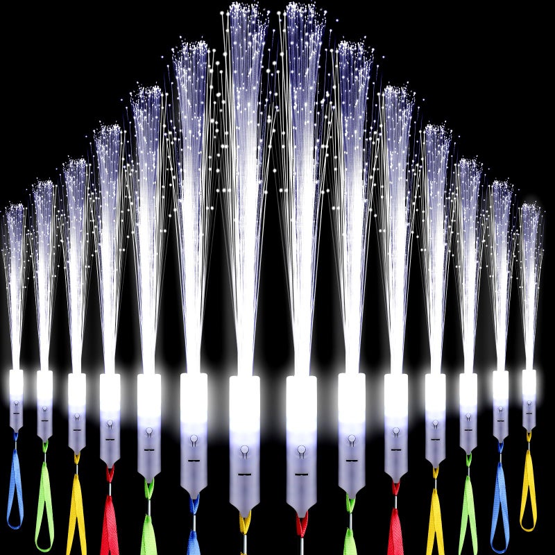 Jecery 96 Pieces White Fiber Optic Wands Bulk LED Wedding Sparklers Send off Light up Wand Sticks with 3 Modes Flashing for Bridal Shower Reception Birthday Glow in the Dark Party Favors Supplies - Image 2