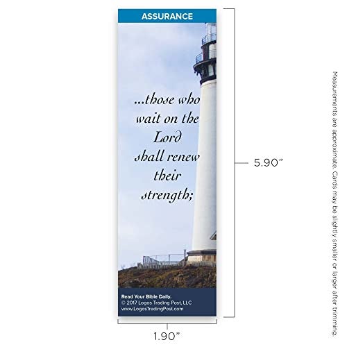 Logos Trading Post Christian Bookmark with Bible Verse, Pack of 25, Assurance Themed, Those Who Wait on the Lord Shall Renew Their Strength, Isaiah 40:30-31 - Image 3