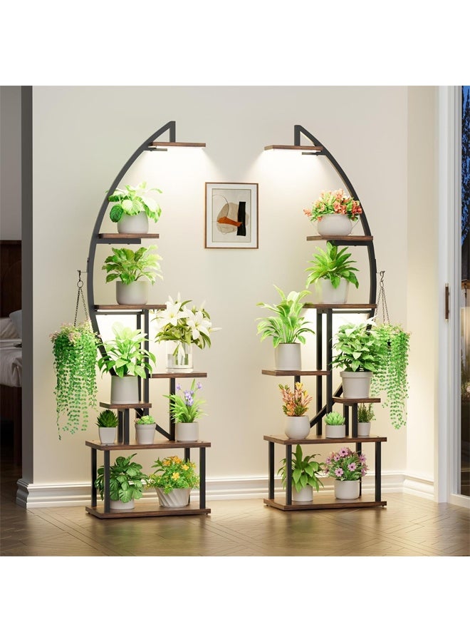 إن كي أكس حامل زهور مع أرفف لغرفة المعيشة وشرفة من الأرض إلى الأرض ورف من الحديد المطاوع مع حامل متعدد الطبقات لأصيص الزهور للزراعة - Image 1