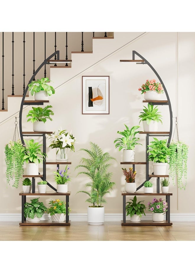 إن كي أكس حامل زهور مع أرفف لغرفة المعيشة وشرفة من الأرض إلى الأرض ورف من الحديد المطاوع مع حامل متعدد الطبقات لأصيص الزهور للزراعة - Image 5